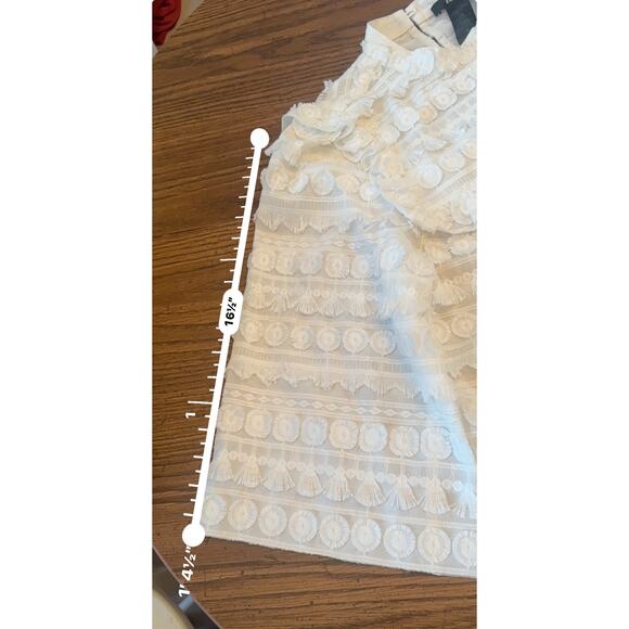 Smythe 3D white Embroidered A-Line Cotton Blouse size L - Picture 7 of 8